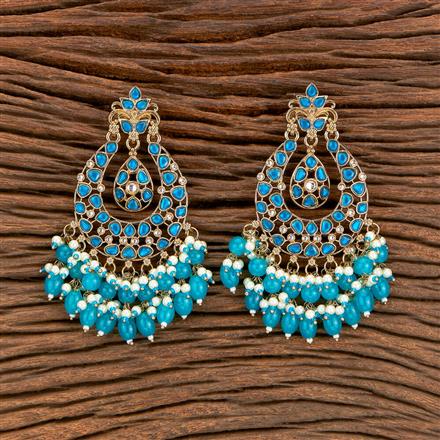 Indo Western Beads Earring With Mehndi Plating