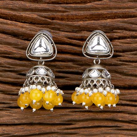 Indo Western Beads Earring With Oxidised Plating