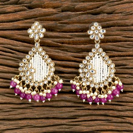 Indo Western Beads Earring With Mehndi Plating