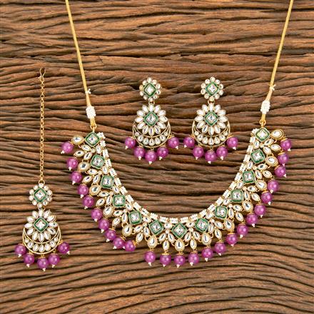 Indo Western Meenakari Necklace With Gold Plating