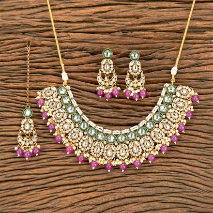 Indo Western Meenakari Necklace With Gold Plating