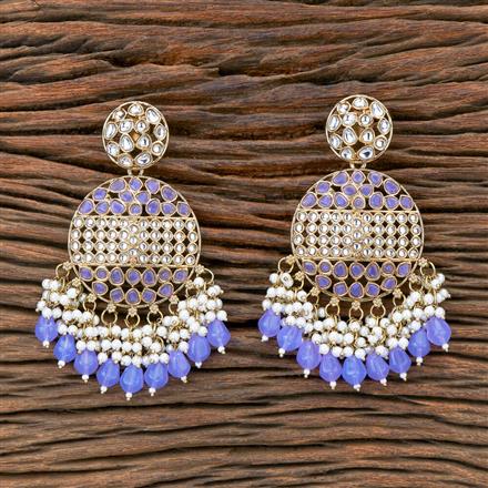 Indo Western Pearl Earring With Mehndi Plating