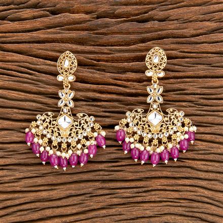 Indo Western Classic Earring With Matte Gold Plating