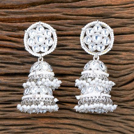 Indo Western Jhumki With Rhodium Plating