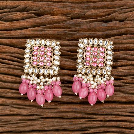 Indo Western Beads Earring With Mehndi Plating