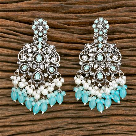 Indo Western Beads Earring With Oxidised Plating