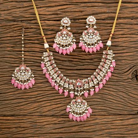 Indo Western Peacock Necklace With Mehndi Plating