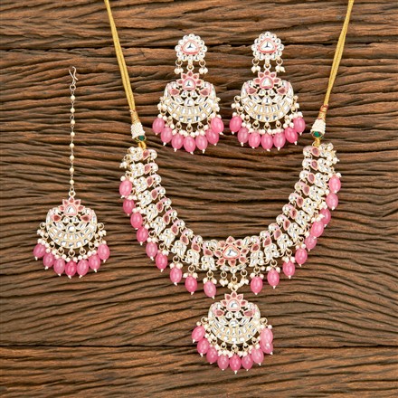 Indo Western Peacock Necklace With Gold Plating