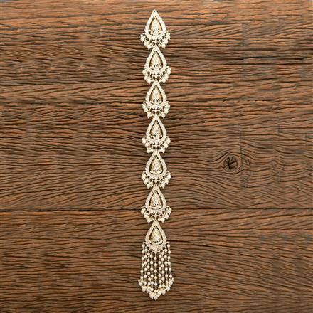 Indo Western Pearl Hair Brooch With Gold Plating