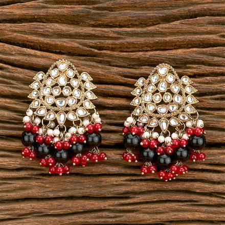 Indo Western Beads Earring With Mehndi Plating