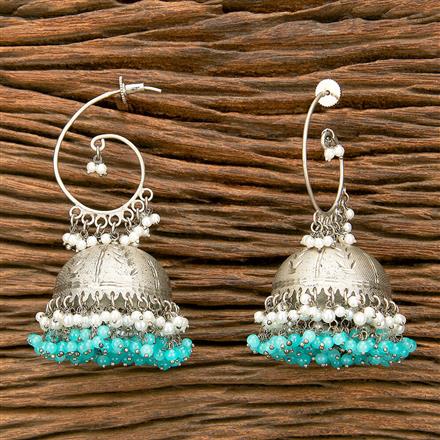 Indo Western Pearl Earring With Oxidised Plating