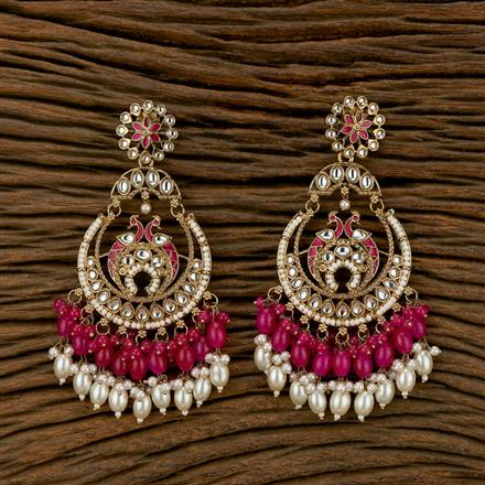 Indo Western Peacock Earring With Mehndi Plating