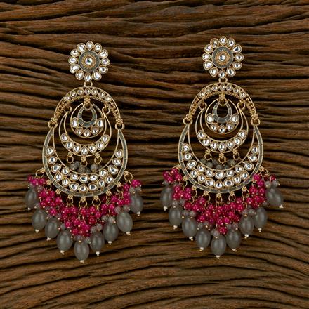 Indo Western Chand Earring With Mehndi Plating