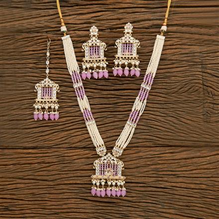 Indo Western Long Necklace With Gold Plating