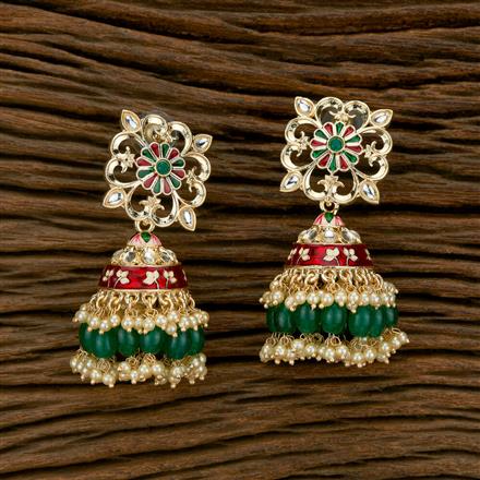 Indo Western Meenakari Earring With Gold Plating