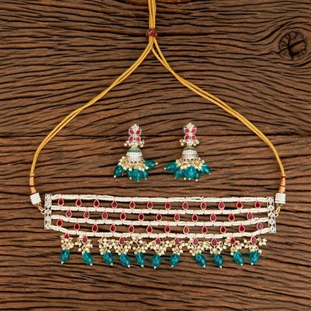 Indo Western Beads Necklace With Gold Plating