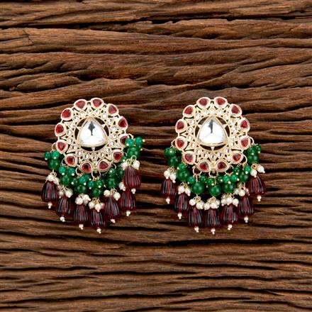 Indo Western Beads Earring With Gold Plating
