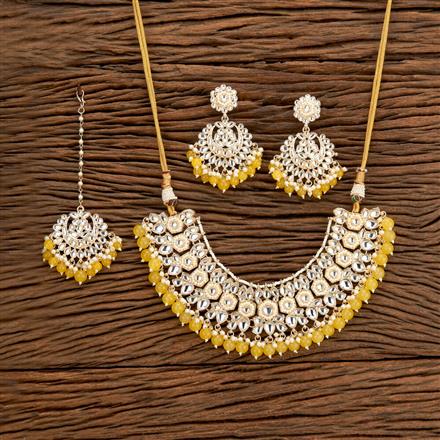 Indo Western Beads Necklace With Gold Plating