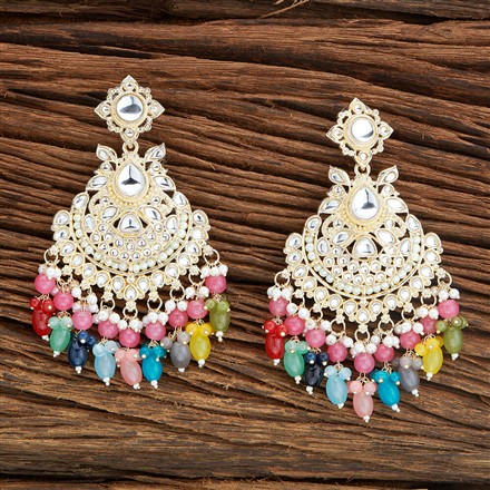 Indo Western Beads Earring With Gold Plating
