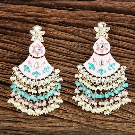 Indo Western Meenakari Earring With Gold Plating