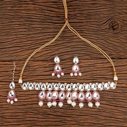 Indo Western Meenakari Necklace With Gold Plating