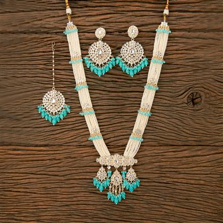 Indo Western Beads Necklace With Gold Plating