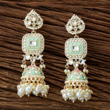 Indo Western Meenakari Earring With Gold Plating