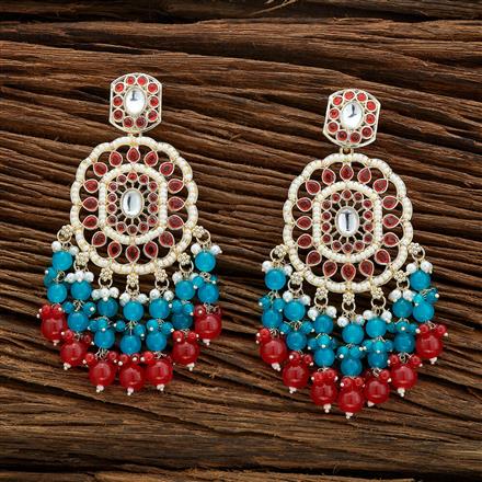Indo Western Beads Earring With Gold Plating