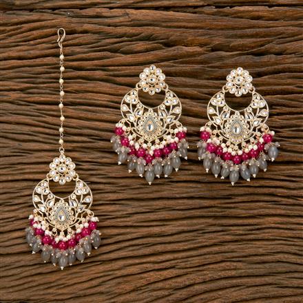 Indo Western Meenakari Earring Tikka With Gold Plating