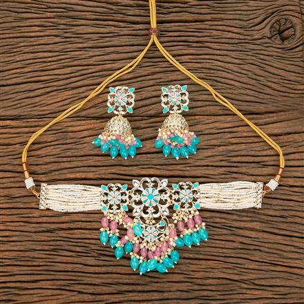 Indo Western Choker Necklace With Gold Plating