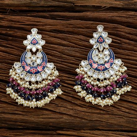 Indo Western Meenakari Earring With Gold Plating
