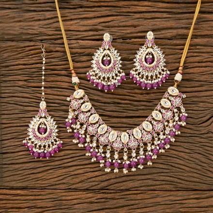 Indo Western Kundan Necklace With Gold Plating