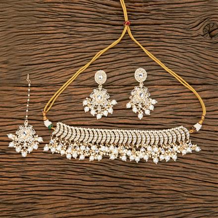 Indo Western Beads Necklace With Gold Plating