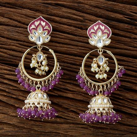 Indo Western Meenakari Earring With Gold Plating