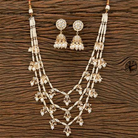 Indo Western Long Necklace With Gold Plating