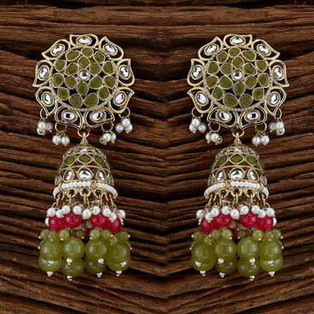 Indo Western Jhumki With Mehndi Plating