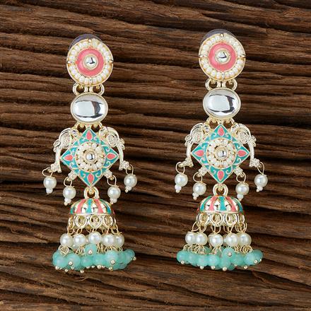 Indo Western Meenakari Earring With Gold Plating