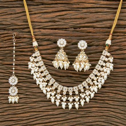 Indo Western Pearl Necklace With Gold Plating