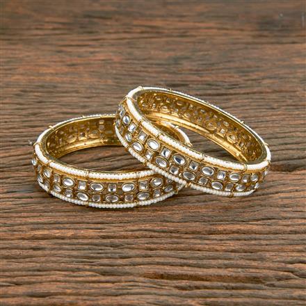 Indo Western Pearl Bangles With Mehndi Plating