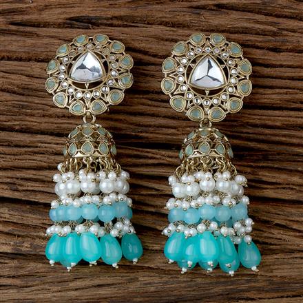 Indo Western Jhumki With Mehndi Plating