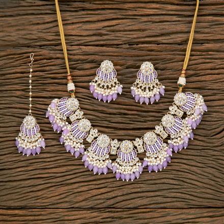 Indo Western Beads Necklace With Gold Plating