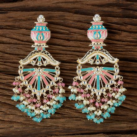 Indo Western Meenakari Earring With Gold Plating