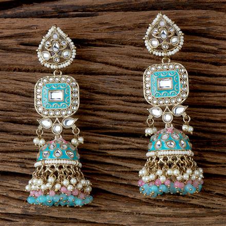 Indo Western Jhumki With Mehndi Plating