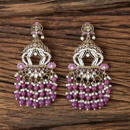 Indo Western Beads Earring With Mehndi Plating