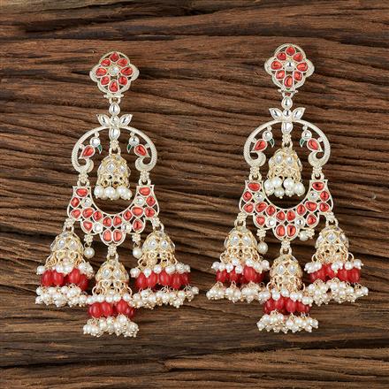 Indo Western Long Earring With Gold Plating