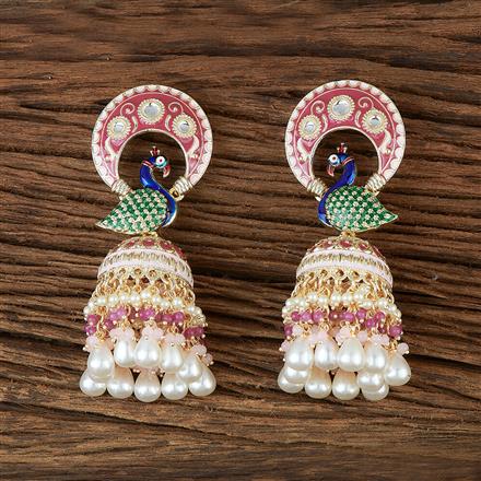 Indo Western Peacock Earring With Gold Plating
