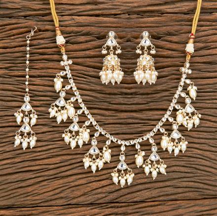 Indo Western Pearl Necklace With Gold Plating