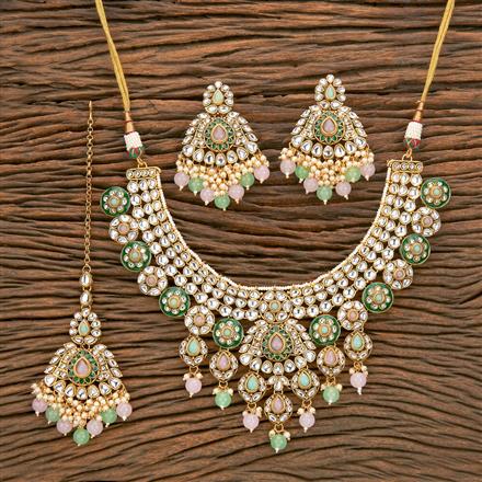 Indo Western Meenakari Necklace With Gold Plating