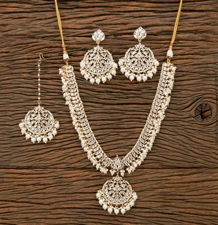 Indo Western Pearl Necklace With Gold Plating