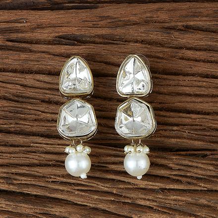 Indo Western Pearl Earring With Mehndi Plating